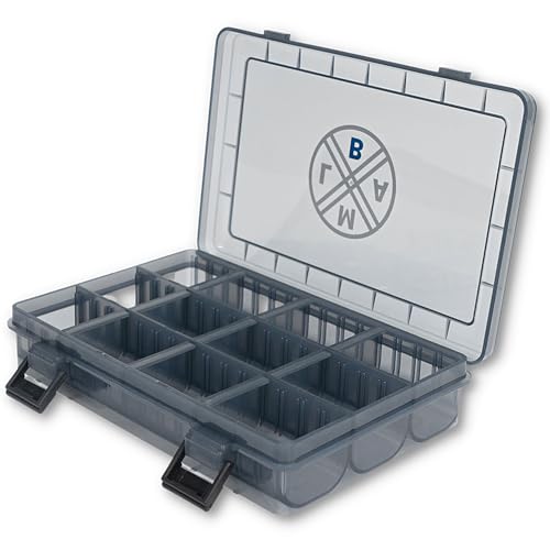 Angelbox LMAB Tackle Box Standard, 3 Größen, Köderbox Angeln, Tacklebox, Angelboxen für Zubehör, Kleinteilebox Angeln, Aufbewahrungsbox Angeln (S - 20,5 x 14 x 4 cm)