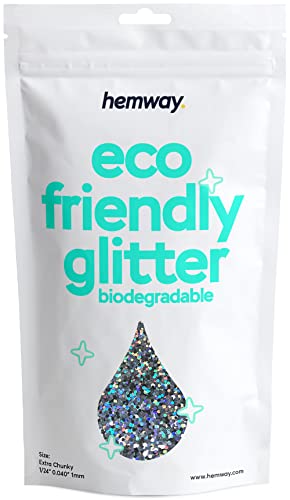 Eco Friendly Biodegradable Glitter, Gun Metal Grey Holographic, Extra Chunky (1/24" 0.040" 1mm)