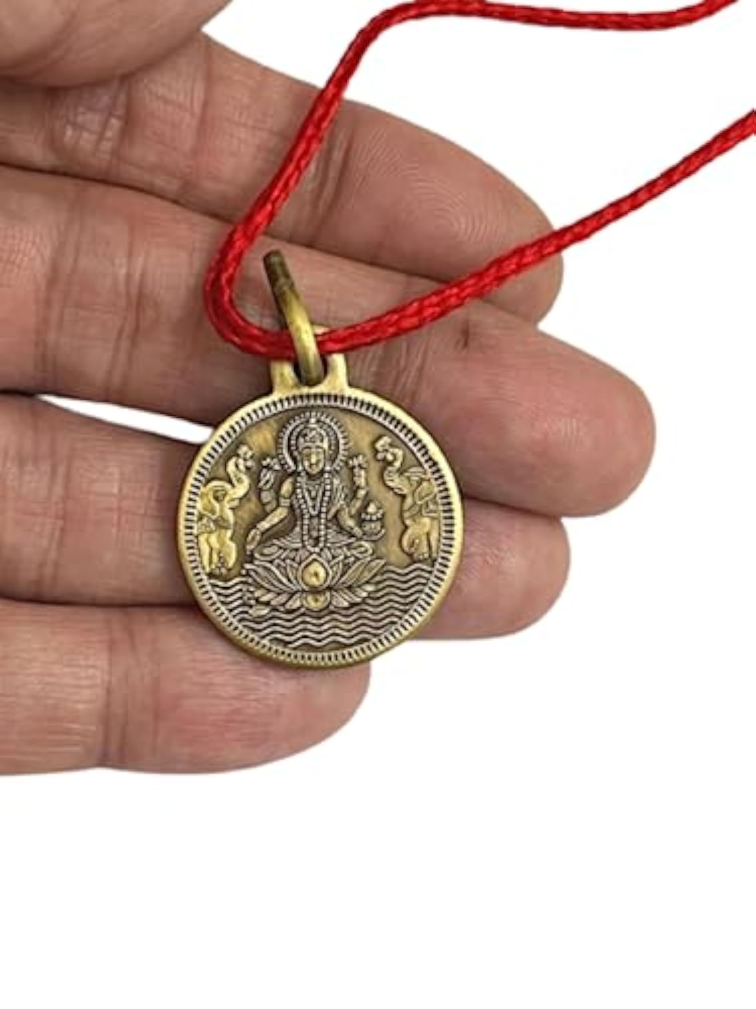 Brass Shri Yantra Pendant in Oxidized Finish