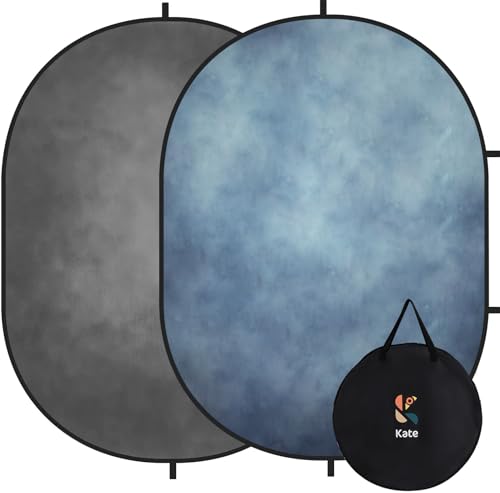 Kate Collapsible Backdrop Blue Gray Textured Folding Photo Backdrops 548