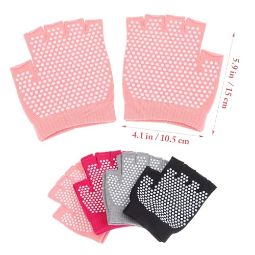Guantes antideslizantes para entrenamiento y yoga mujer de 4 pares PRETYZOOM 2