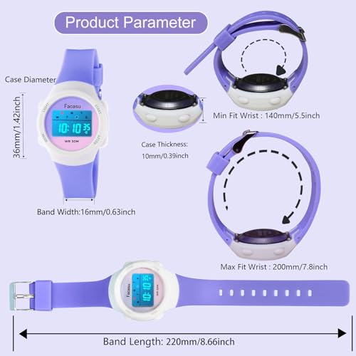 Image of Kids Digital Watch for Girls Boys,Children's Waterproof Colorful Light UP Outdoor Sport Watch with Stopwatch Alarm-Kids Gifts for Girls Boys
