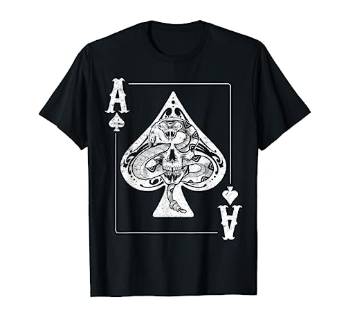 Crâne et serpent. As de pique. Cadeau de poker Night Rocker T-Shirt