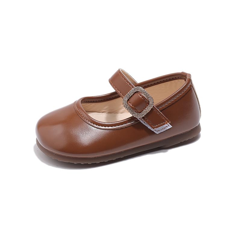 Girls Flats Toddler Dress Shoes Little Girl Mary Jane School Uniform Shoes Soft-Soled Baby Leather Princess Flats for Little/Big Kids