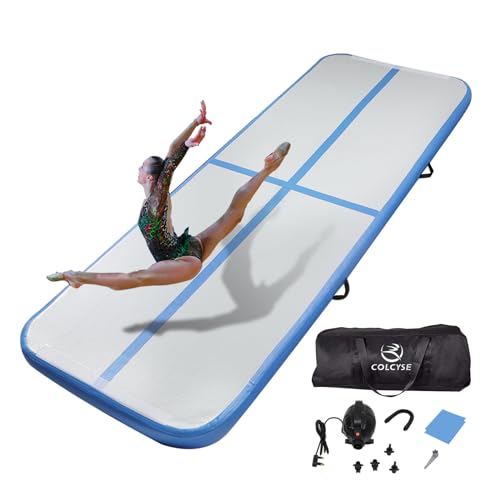 Air Gymnastic Track Tumbling Mat/Inflatable Air Gymnastics Mat Training Mats Gymnastics Tracks for Home Use/Training with Pump (Blue, 500 * 100 * 10cm) option