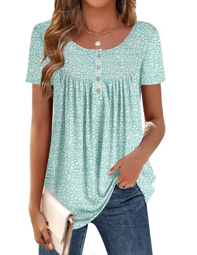 Zeagoo Women's Tunic Tops Dressy Casual Blouses Short Sleeve