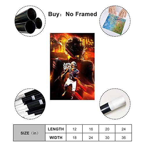 Justin Fields Poster Canvas Poster Unframe: 12X18Inch(30X45Cm) #TOP1