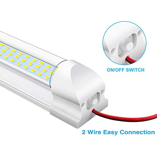 ROYFACC 108 LED Interior Light Bar Lamp Universal Strip Lighting 12V 6W for Car Camper Van Bus Caravan Boat Motorhome Kitchen Bathroom with ON/Off Switch (2 Pack)