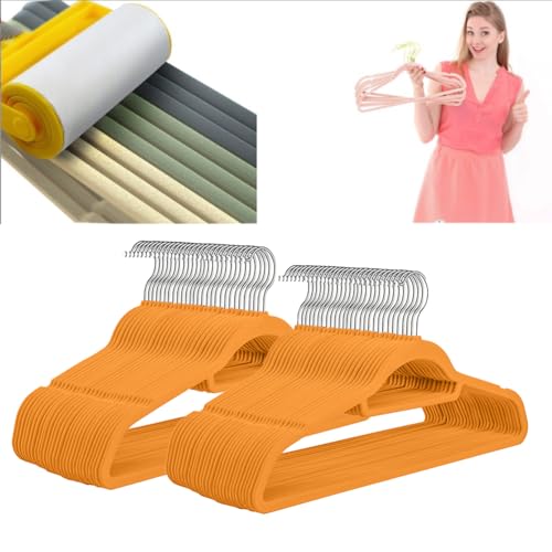 Cintres antidérapants velours anti-glisse pour organiser un placard encombré