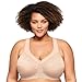 Glamorise Full Figure Plus Size MagicLift Front-Closure Racerback Bra Wirefree #1206 Café
