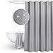 Produktbild Eurcross Waffelmuster-Duschvorhang, Stofffutter, wasserfest und schimmelresistent, Polyester-Badezimmervorhang, Polyester, grau, 72"W x 78"L
