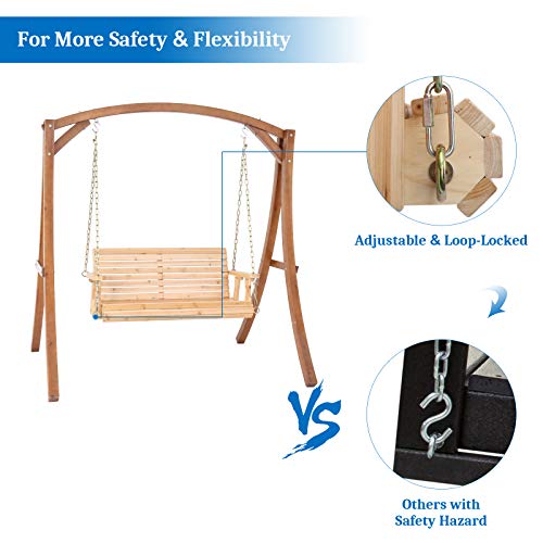 image for VINGLI Heavy Duty 880 LBS Patio Porch Swing Outdoor PU Painting, Hangi