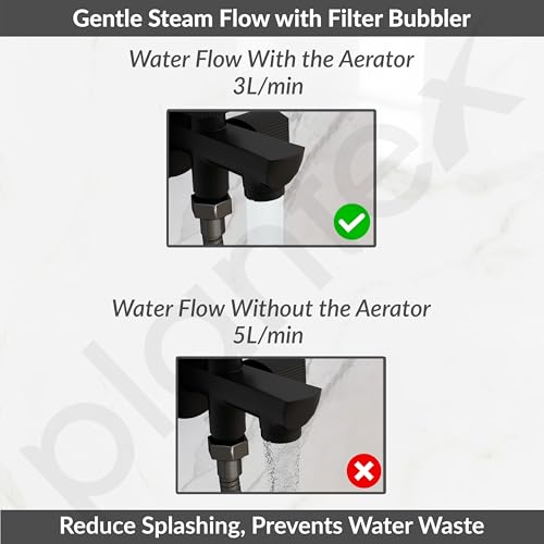 Image of Plantex Two Way Tap for Washing Machine /Quarter Turn 2 in 1 Bib Cock /Wash Basin tap with Teflon Tape and Wall Flange /2 Way Bathroom Tap with Brass Spindle - (Black)
