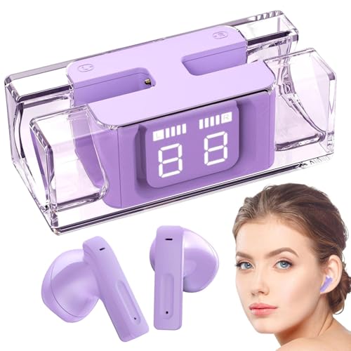 True Wireless Earbuds, Auriculares con cancelación de ruido, auriculares inalámbricos, pantalla LED, 4Hrs Playtime, Clear Charging Case, 5.3, Ajuste cómodo, perfecto para deportes, viajes, trabajo