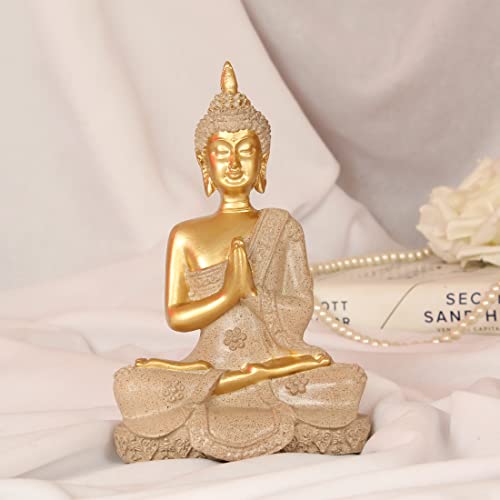 Image of TIED RIBBONS Decorative Lord Buddha Meditating Statue Idol Showpiece (Multi, 16.5 cm x 10.1 cm) for Home Decor Living Room Yoga Room Bedroom Office Table Wall Shelf Decoration Gifting