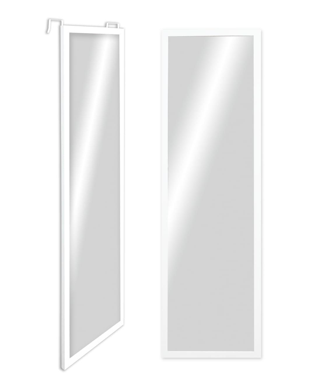 CHELY INTERMARKET Espejo de Puerta Cuerpo Entero para habitacion 30x120cm(Exterior 36x126) Mod.19004 Blanco