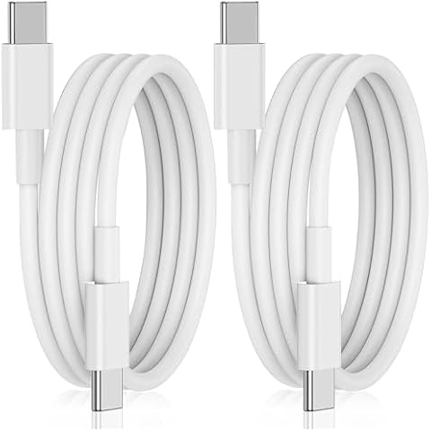 2-Pack 60W USB C to USB C Cable - Type-C Fast Charging Data Sync Cord, USB Charger Cable for iPhone 15/15 Pro/15 Plus/15 Pro Max and Above, iPad Mini 6/ Pro 2021/ Air 5/4, MacBook Pro 2020, Samsung Cover
