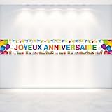 BMGRKYQX Bannière Joyeux Anniversaire,Happy Birthday Banner Toile de Fond Coloré,Banderole Joyeux Anniversaire Décoration pour Garçons Filles Fête d'Anniversaire 270 * 35cm