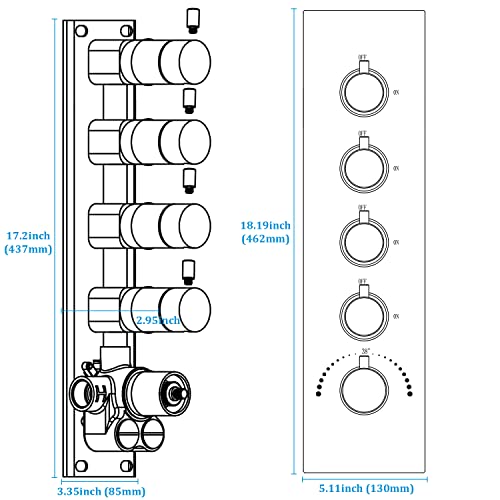 Matte Black 4-Function Shower Diverter Valve Thermostatic Brass Mixer Mixing Shower Valve Can Use All Options At A Time #TOP1