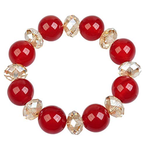Agate rouge et cristal en pierre naturelle 14 mm | Accessoires féminins de cérémonie