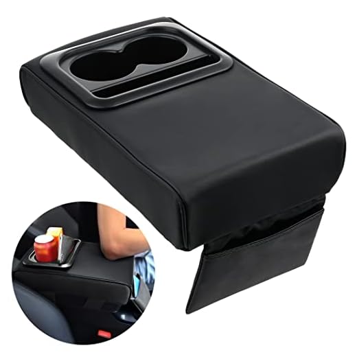 yeesport Auto Center Console Armrest Pillow, Car Armrest Cover Cushion with Cup and Phone Holder, Memory Foam Armrest Cushion Universal Fit for Most Cars.
