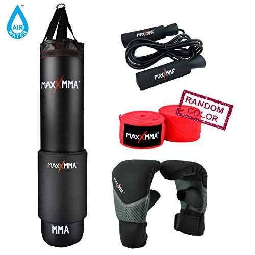 MaxxMMA 5 ft Water/Air Heavy Punching Bag Kit (Adjustable Weight 70-140 Pounds)
