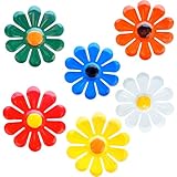 6PCS Metal Flowers for Garden Fence Decorations, Outdoor Wall Art Fence Decorations Ornaments, Hanging Flowers Metal Garden Decor Sunflower Wall Ornaments for Patio Porch Backyard Fenc-e Living Room
