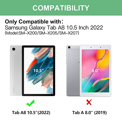 Samsung A8 2022 Tablet Case With Keyboard, Keyboard And Case A8 Samsung Tablet 10.5, Galaxy A8 Tab Keyboard Case, Detachable Wireless Keyboard For Model Sm-X200 - Sm X205 - X207 Case Keyboard - Blue #TOP1