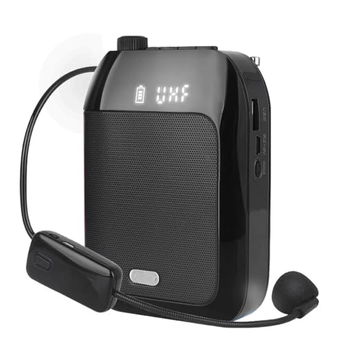Amplificador de voz inalámbrico portátil con micrófono megáfono y soporte TF UDisk negro