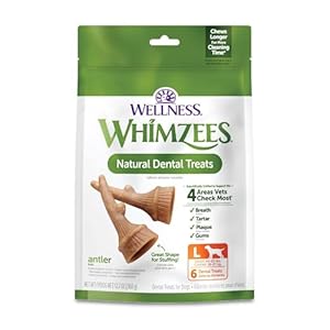WHIMZEES Wellness Occupy Dog Dental Treats, Natural Chews, Large Size, (6 Count)