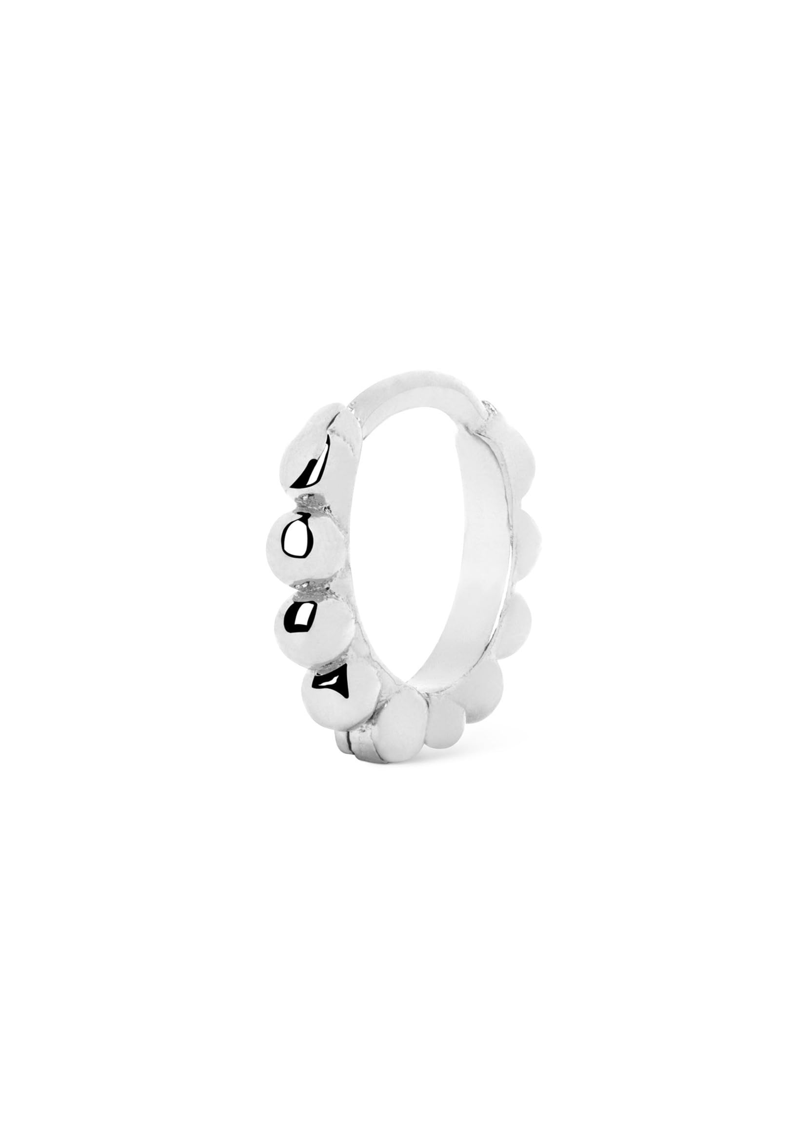 SINGULARU Orecchino Singolo Pebbles XS - Cerchio In Argento 925 Placcato Oro 18K, Chiusura Congo, 8mm - 2