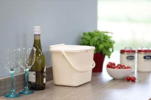 All-Green Cream Kitchen Compost Caddy/Food Recycling Waste Bin - 5 Litre (5L)