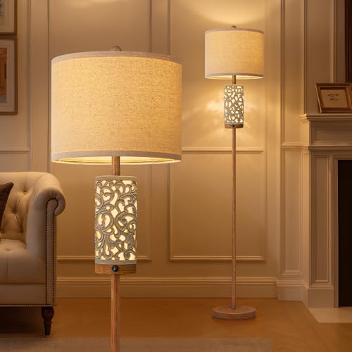 OYEARS 65' Floor Lamp with Night Light,Farmhouse Floor Lampfor Bedroom,Tall Floor Lamp for Living...