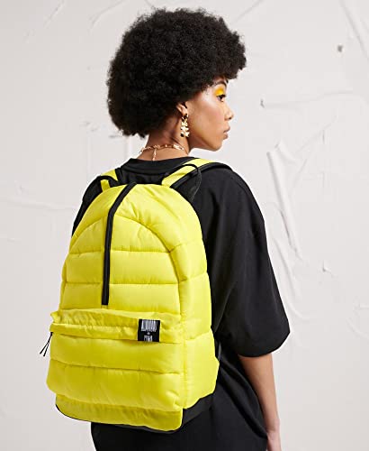 Superdry Womens Puffer Middle Zip Montana Rucksack, Padded Design, Middle Zip Lemon Tonic Size One Size #TOP1