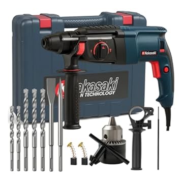 Martelete Rompedor Rotativo Furadeira 1200W 12 Peças Ponteira Talhadeira Brocas (220, Volts)