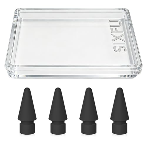 Image of SIXFU 4 PCS Replacement Tips Compatible with Apple Pencil Tip, Durable Tips Compatible with Apple Pencil Pro /USB-C / 1st / 2nd Generation, Accessories Compatible with iPad Pencil(Black)