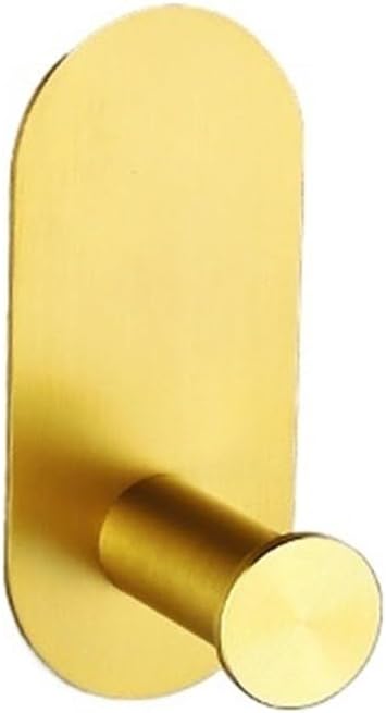 No Drilling Self Adhesive Wall Mounted Aluminum Gold Robe Hook Towel Bar Bathroom Hardware Set Black Bath Accessories(B Coat Hook)