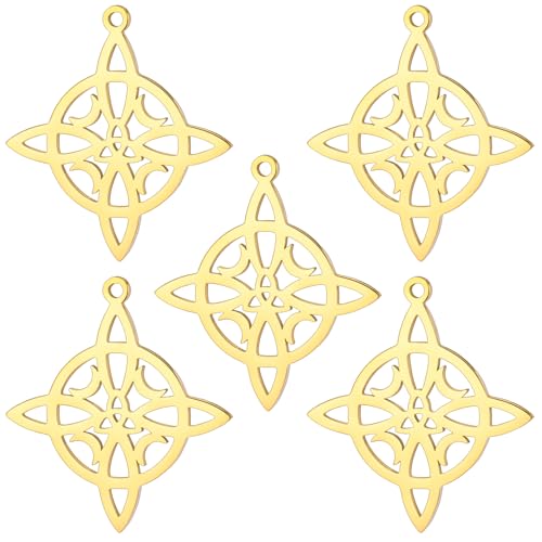 Nœud de sorcière anti-ternissement lot de 5 breloques en acier inoxydable pour vos bijoux