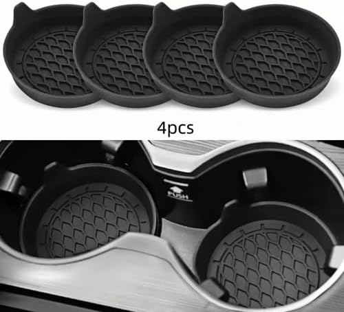 Car Cup Holder Coasters for Smart EQ C453 2020-2023, Leakproof Spill Catch Cushion Pad, Thick Deep Cup, Honeycomb Design, Car Coasters, 4pcs image 3