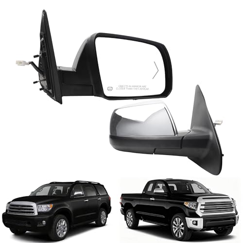 Dasbecan Chrome Passenger Side Mirror Compatible with 08-13 Toyota Sequoia by Dasbecan - Used condition - US$124.27