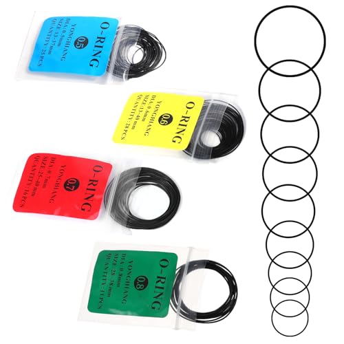 Lot de 80 joints toriques de montre - 0,5/0,6/0,7/0,8 mm - Étanche - Joint torique en caoutchouc élastique - Accessoire de réparation de montre