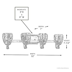 Urban ambiance luxury crystal bathroom vanity light large size 75 h x 32 w with french country style elements olde bronze finish and clear water shade uhp2035 from the ravenna collection  urban country home decor