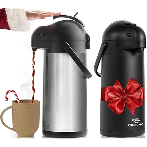 101oz Coffee Carafe Dispenser with Pump Bundle - 24 Hours Hot Chocolate Dispenser for Parties - Insulated Stainless Steel Coffee Urn - Coffee Dispenser with Pump - Hot Cocoa Bar Cover