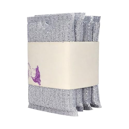 Estropajo de Alambre Que No Raya | 4 Piezas Limpiadores Absorbentes | Paño De Cocina Reutilizable De Alambre Sin Rayar | para la Estufa la Sartén la Olla el Cuenco y el Plato