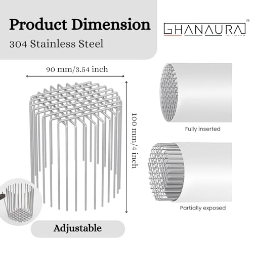 Image of Rust-Resistant Stainless Steel Wire Grid Drain Outlet Stopper | Anti-Rat Pipe Guard | Flexible Universal Drain Protector, Prevents Rodent and Birds Entry & Clogs (90 mm)