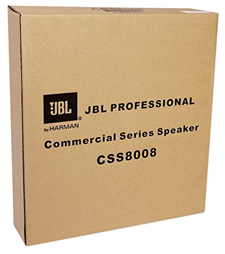 مكبر صوت احترافي CSS8008 من سلسلة كوميرشال 5 واط من جيه بي ال، 20 سم، أبيض