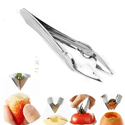 ZXCVWWE Strumento per rimuovere lo stelo della fragola, per tagliare pomodori, patate, ananas, carote, utensili da cucina, pinzette, pelapatate, utensili per frutta e verdura