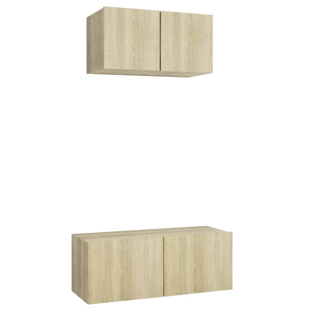 mobile tv,mobile tv soggiorno,mobile porta tv,Set Porta TV 2 pz Rovere Sonoma in Truciolatomobile soggiorno,mobile per tv,mobiletto tv,
