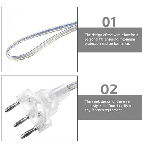 Cable conector transparente de esgrima con alambre de espada resistente para deportes 3
