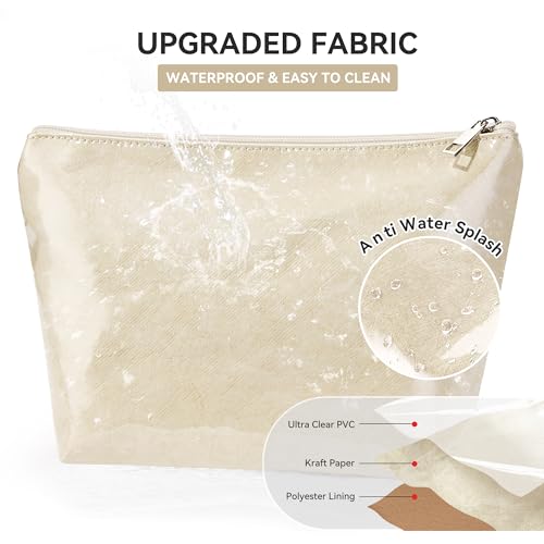 Image of KALIDI PVC Tote Bag Women Large Kraft Paper Travel Beach Bag Jelly Purses